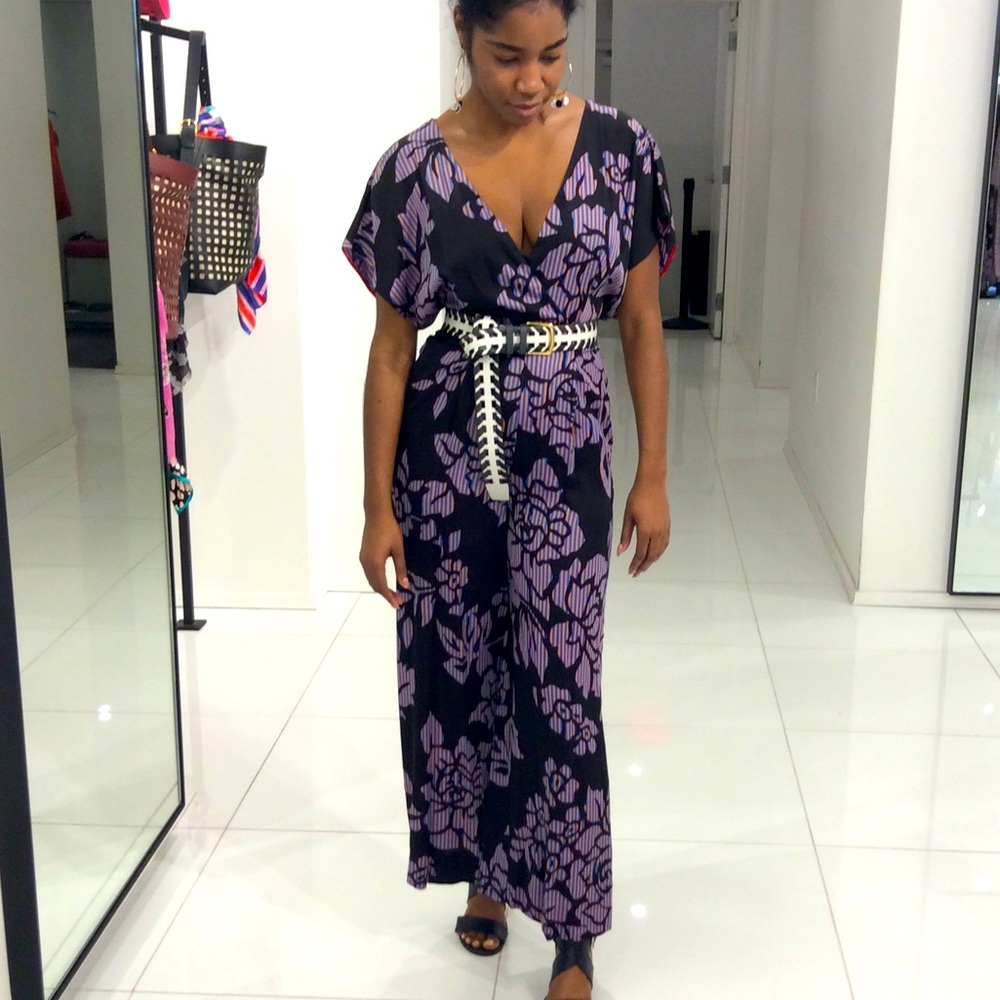 DVF kimono style jumpsuit